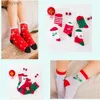 Barnstrumpor 1Pair Cotton Spring Winter Autumn Baby Boys Girls Barn Barn randig Terry Snowflake Elk Santa Claus Christmasl231114