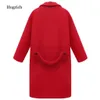 Women's Wool Blends Autumn Winter Women Coats 3XL Long Wool Women Coat Elegant Vintage Coat Female Black Red Jacket Wool Camel Coat 231114