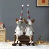 Weihnachtsdekorationen, große stehende Elch-Plüschpuppe mit LED-Lichtern, Navidad-Figur, Rentier-Ornamente für Weihnachten, Kinder, Geschenk, Heimdekoration 231113