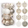 Kerstversieringen 16 stuks Kerstboombalornamenten 8cm Glitter Champagne Kerstballen Hangende ornamenten voor feestdagen Feestdecor Jaardecor 231113