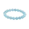 Link Bracelets 10mm Round Sky Blue Aquamarines Chalcedony Bracelet Treasure Hand Strings Womens Elastic Jewellery Making Design Natural