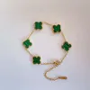 18k gold color fast fashion Four-leaf clover titanium steel bracelet shell personalized bracelet jewelry
