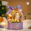 Blocks Loz 2023 Mini Block Christmas Glow in Dark Navida House Year Xmas Tree With Cover Gift For Girls Friends Birthday 231114