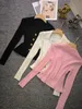 1114 XL 2023 Automne Marque SAme Style Pull À Manches Longues Col À Revers Cardigan Noir Blanc Rose Vêtements Pour Femmes De Haute Qualité Femmes 20238763