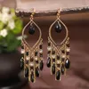 Ohrstecker Bohemian Antik Gold Farbe Lange Wassertropfen Quaste Ohrringe für Frauen Vintage Bunte Geometrische Baumeln Schmuck 230414