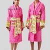 Banho Robe Robe Cardigan Lovers Longstyle Printing European Bright 100% algodão luxuoso casal de casal Bathrobe 2 Pars Co Jacketstop