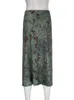 Rokken darlingaga y2k groene sprookje grafische gedrukte midi rok vintage esthetische franje chic mode dames rokken grunge outfits 230414