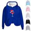 Hoodies femininos roupas femininas diário com capuz pulôver camisola casual mangas compridas impressão de natal camisolas de luxo com capuz y2k