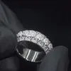 925 Sterling Silver/ 10K/14K/18K gold Premium VVS D Custom Moissanite Iced Out Hip Hop Pinky Ring for Men with Certificate
