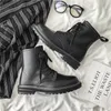 Botas estilo coreano ocio de los hombres Otoño Invierno marea zapatos de cuero genuino vaquero tobillo bota hermosa plataforma Botas Zapatillas