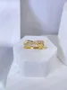 Bagues de cluster Kugg 18K Or Jaune Luxe Croix Design Véritable Naturel Jumelé Diamant Bague de Fiançailles Pour Femmes Haute Fête De Mariage