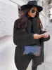 女性の毛皮のフェイクファーフェイクファーコート女性紫色の長袖冬のコートファッション気質オフィスレディホワイトファージャケット衣類レッド231113