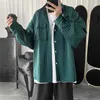 Camicie casual da uomo Giacca a righe Uomo Donna Hong Kong Style Giapponese Oversize Trend Nero Unisex Gotico a maniche lunghe Autunno Top 230414