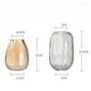 Vaser Lätt lyxig tjock knäckt glas Vase Extra stor glasyr Ice Flower vardagsrum High-End Home Arrangement Ornament