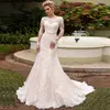 2023 Mermaid wedding dress Organza Beading Backless Sequin long sleeve Gowns Wed Dresses Custom Made sexy lace Sweep Train Bridal Vestidos