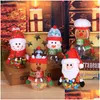 Christmas Decorations Candy Cans Plastic Transparent Gift Boxes Elderly Snowmen Elk Supplies Decorative Childrens Small Gifts Drop D Dh2Df