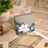 Bolsas de jóias quadradas estilo chinês lótus poema colar brincos anel caixa organizador armazenamento presente papel jóias embalagem recipiente