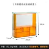 Saklama kutuları kare turuncu makyaj organizatörü şeffaf akrilik kutu çekmecesi tasarımı pratik ve güzel