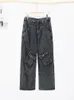 Women s Jeans Street Cargo Women Big Pocket Oversize Loose Female Denim Pants 2023 Autumn Winter Hip Pop Retro Lady Wide Leg Trousers 231114