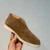 Perfect-varumärken Open Walk Mocka Sneakerskor Damsko Hög topp slip on män Casual Walking Flats klassiska ankelboots Lyxdesigner platt klänning fabriksskor