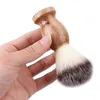 Escova de barbear masculina, barbeiro, salão de beleza, aparelho de limpeza de barba facial, ferramenta de barbear, escova de barbear com cabo de madeira para namorado
