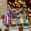 Christmas Decorations Gingerbread Ballroom House and ChristmasTrain - Animated Christmas Village Greenhouse Light and Music Home Fireplace Decoration 231113