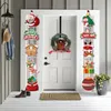 Oggetti decorativi Figurine 1 paio Buon Natale Porta appesa Banner Babbo Natale Pupazzo di neve Distico Navidad Party Decorazione della casa 2024 Noel 231114