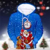 Sweats à capuche pour hommes Sweatshirts Père Noël Chemise à capuche Sweat-shirt 3D Arbre de Noël imprimé Sweat à capuche surdimensionné Vêtements pour hommes Mignon Fête Hauts Pull Vêtements zln231114