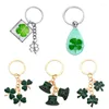 Keychains Creative Clover Four-Leaf Metal Key Key Chain Bag Ornaments Women's Car Pendant Holiday Gifts.