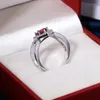 Cluster Rings Vintage Female Red Ruby Zircon Stone Ring For Women Luxury 925 Sterling Silver Wedding Charm Infinity Engagement Jewelry