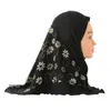 Cappelli per bambini piccoli musulmani hijab con fiore netto elastico solido sottoscaio