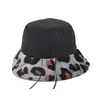 Chapeaux à large bord seau chapeau d'hiver femmes mode léopard Panama chaud femme Vintage fausse fourrure casquette de pêcheur pour goutte 231113