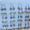 Kolczyki Dangle Hurtowe 100pairs/działka 6-7 mm Rozmiar prawdziwy słodkowodna perła srebrna kropla ładny prezent ślubny