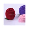 Scatole per gioielli Rose Veet Box Ring Fashion Creative Orecchini Custodia per ragazze Drop Delivery Packaging Display Dhgarden Dhcqx