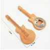 Openers Creative Design Ice Cream Violin Shape Wooden Bottle Opener Coaster Fridge Magnet Decoration Beer Bottle Opener