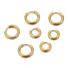 Hoop Earrings 2pcs Stainless Steel Gold Plated Round Clip Earring Hoops For Ear Jewelry Women Men Making Accessories Wholesale Bulk
