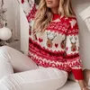 Women's Sweater Christmas Jacquard Casual Loose Cute Ugly Cozy Jumper Cartoon Knit Xmas Pullover Knitwear 231113