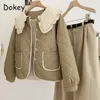 Parkas en duvet pour femmes Vintage Kawaii coton veste rembourrée femmes japonais à volants col claudine Lolita Parka hiver hauts chaud Patchwork manteau matelassé 231114