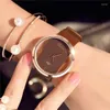 Wristwatches Women Luxury Leather Skeleton Strap Casual Quartz Watch