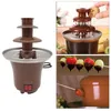 Andere Küchen-Essbar-Schokoladen-Fondue-Brunnenmaschine mit 3 Ebenen für Nacho-Käse-BBQ-Sauce, US-Stecker 231114