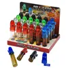 Glass Snuff Bullets Snorter Bottle Smoking Pipes Pill Case Containers Kit Portable Sniff Pocket Durable Snuffer Mix Color 3 Sizes 53mm 67mm 82mm