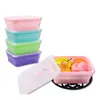 Storage Bottles Foldable Food Container Portable Silicone Containers Bento Box For Kids Snack Lunch Lunchbox