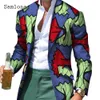 남자 정장 블레이저 플러스 크기 6xL 남성 패션 블레이저스 옷깃 칼라 재킷 빈티지 3D 프린트 겉옷 가을 사업 남자 의류 231113