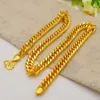 Pendant Necklaces Pure Gold Color 10mm /12mm Wide Men's Necklace Fashion 24k GP Heavy Hip Hop /Rock Fashion Jewelry Chain for Men 60cm Long T230413