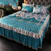 Bedding sets 3-Piece Sexy Flower Bedspread - Non-Slip Bed Dress Sheet for King/Queen Size 1.5M/1.8M/2M Beds Soft Home Bedding Cover 231114