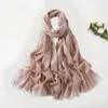 Scarves Women Scarf Glitter Shimmer Fringe Viscose Shawl Headscarf Wide Long Decorative Glossy Lady Muslim Hijab Cap