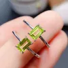 Cluster Rings Natural Olivine Ring Simple And Exquisite Women's 925 Sterling Silver Store Promotion