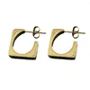 Backs Earrings Hollow Light Weight Chunky Gold Color Clip For Women Minimalist Stainless Steel Waterproof Tarnish Free