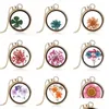 Colares pendentes Crecamentos criativos de ouro mticolor seco Flor redondo trevo flutuante Charms Charms para mulher Dhgarden dhrc8