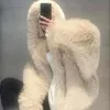 Womens Fur Faux Women Winter Fox Coat Kortlängd Lös överrock Highgrad Foreign Atmosphere Jacket Hudeed Warme Outwear 231113